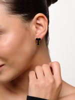 Пусеты "Surprise black" Gold