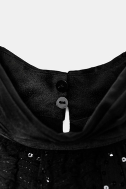 ZARA ТОП АСИММЕТРИЧНОГО КРОЯ С ПАЙЕТКАМИ, ЧЕРНЫЙ