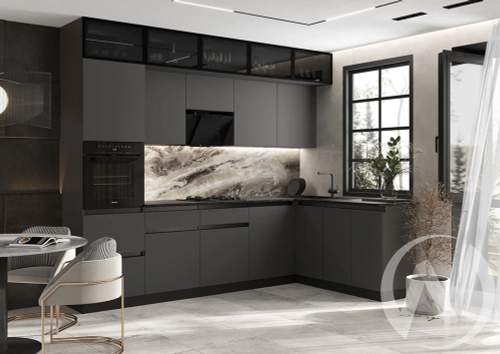 Кухня Техно-6 3;0х1;8м (графит/графит софт/кастилло темный)