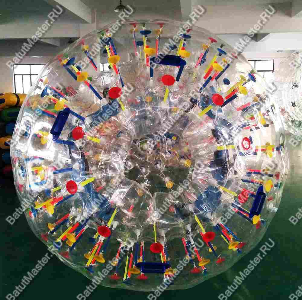 Светящийся зорб «Neo» ТПУ, диаметр 2,2 м, с усиленными сидениями