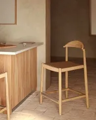 Полубарный стул Glynis, 62 см, массив эвкалипта