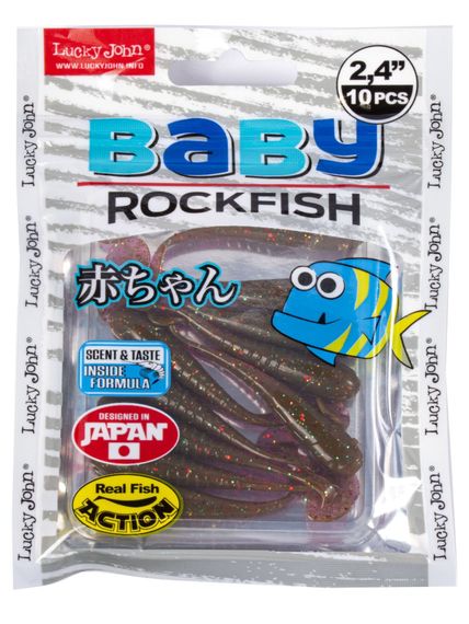 Виброхвосты съедобные LJ Pro Series BABY ROCKFISH 2,4in (6,1 см), цв. S14, 10 шт.