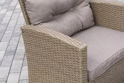 "Филадельфия" лаунж-зона из искусственного ротанга, цвет соломенный, цвет подушек бежевый