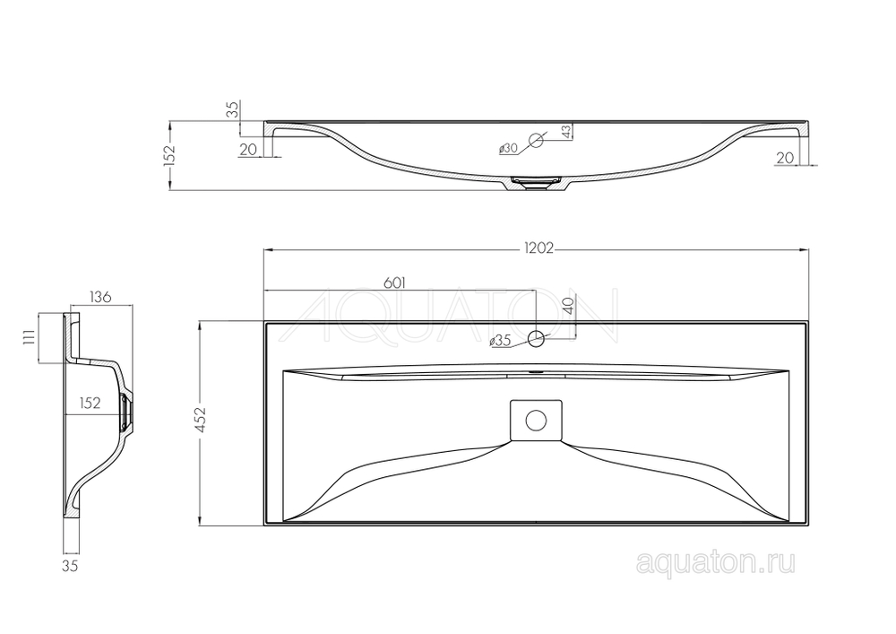 Раковина Aquaton Айрис M 1200 белая 1A73283KAG010