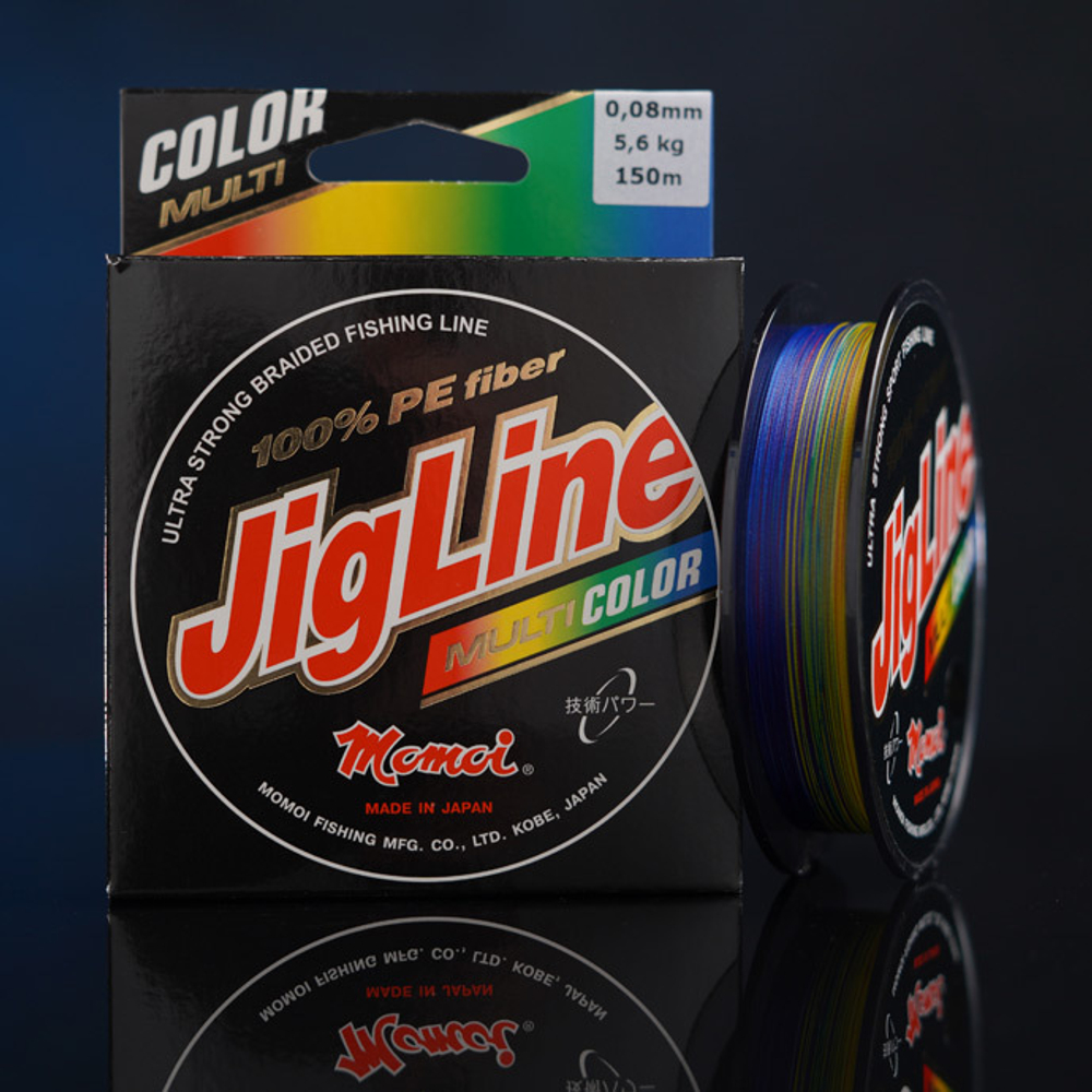Шнур JigLine Multicolor 0,08 мм., 5,6 кг, 150 (5 цветов)