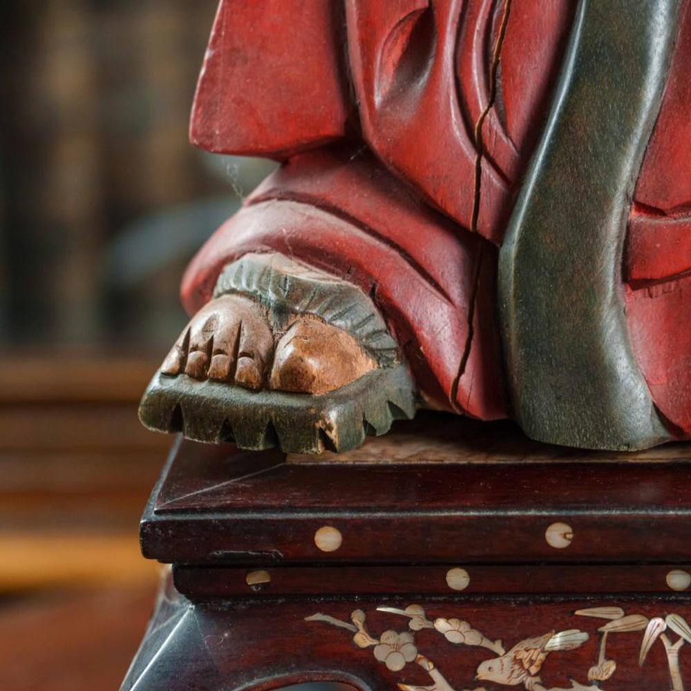 Большая деревянная фигура Будды «Хотэй»