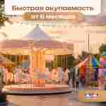 Электрическая свадебная карусель «Вальс» с LED-подсветкой, 12 мест