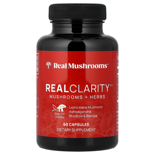 Real Mushrooms, RealClarity™, грибы и травы, 60 капсул