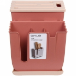 Подставка для ножей и столовых приборов «Стиль» 16*15*19см с поддоном, микс