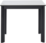 Стол М-City DISAUR Тет-А-Тет 120 Белый мрамор, керамика, Черный каркас