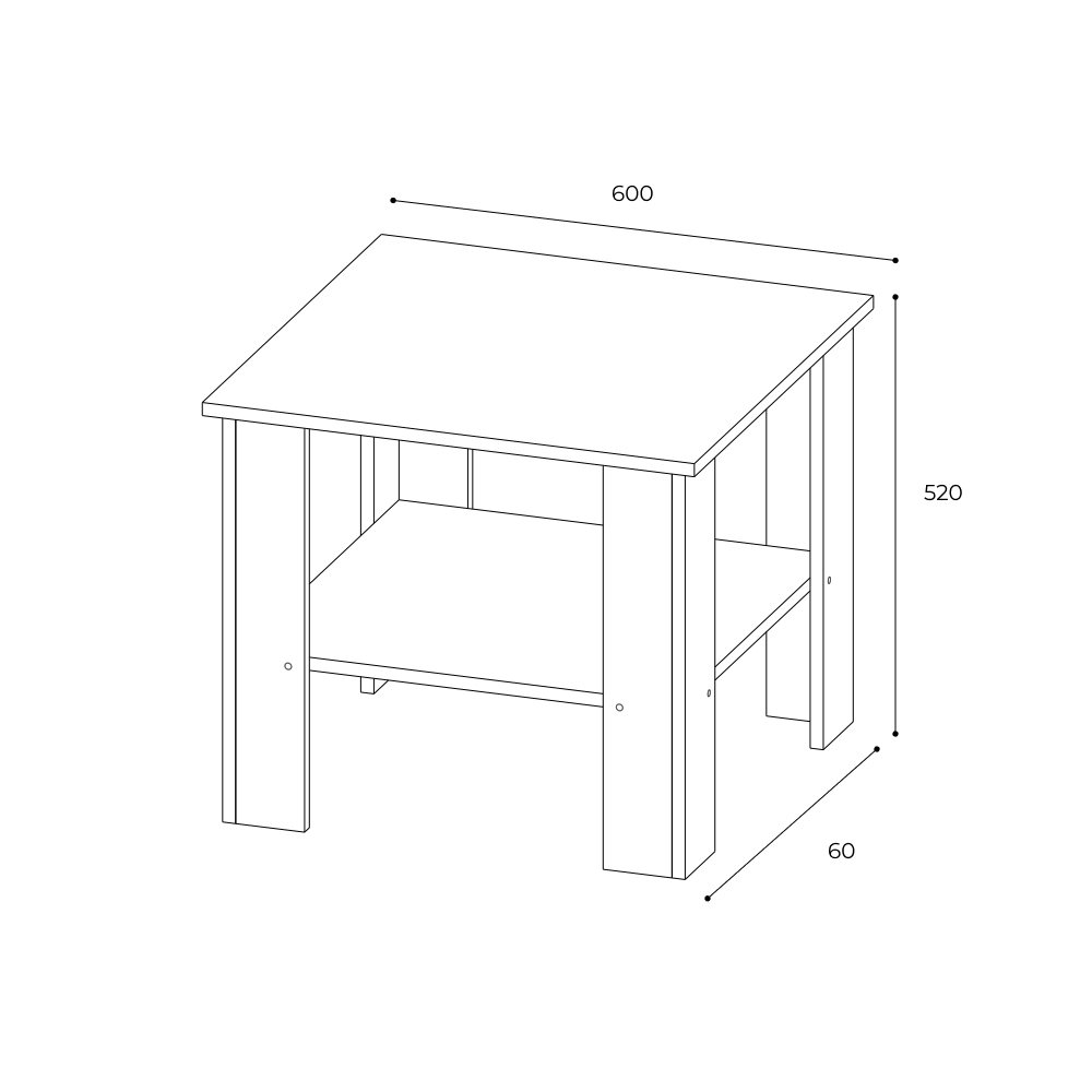 Столик журнальный Консул-9, дуб крафт табачный