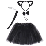 Карнавальный костюм «Кошка» (юбка,ободок, хвост, бабочка)