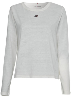 Женская теннисная футболкаTommy Hilfiger Long Sleeve Mesh Tee - White