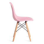 Стул CINDY (EAMES) (mod. 1801) дерево бук/металл/сиденье пластик, 45x51x82 см, Light pink (светло-розовый)