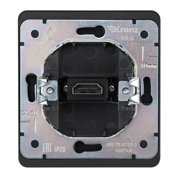 Розетка ROUND HDMI с/у оникс KRANZ