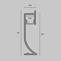 Алюминиевый профиль плинтус 53x14 (Черный, 2 м), ALM-5314-B-2M Led Strip alm-5314-b-2m
