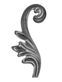 Кованый элемент лист 220 х 80 (2мм) R правый, 1 шт.