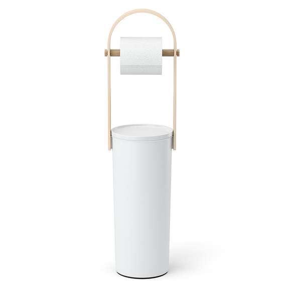 Держатель-органайзер для туалетной бумаги bellwood, белый/натуральное дерево