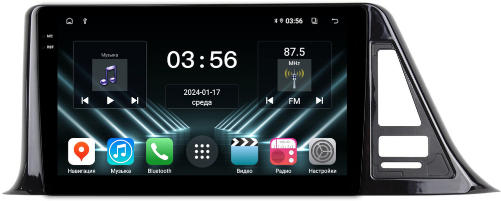 Магнитола для Toyota C-HR 2016-2022 (левый руль, взамен 200х100мм) - FarCar DX9-9549LF1 монитор 9.5" IPS на Android 13, 4+64Гб, CarPlay