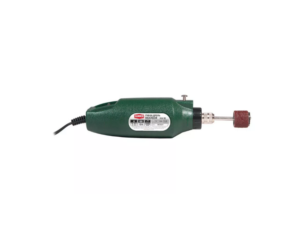 Дрель (мини) Hammer MD050A 12В 1-3.2мм 15000об/мин + аксессуары 80шт, в блистере 828657