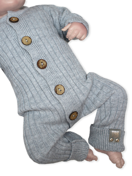 Комбинезон вязаный на пуговицах Серый RinaAmari