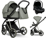 Детская коляска Roan Sol Vintage Luxury 2.0 3 в 1 с автокреслом Tutis Elo Lux EduSky Black VIN 02/SG Sage Green/Sage/руч.Black