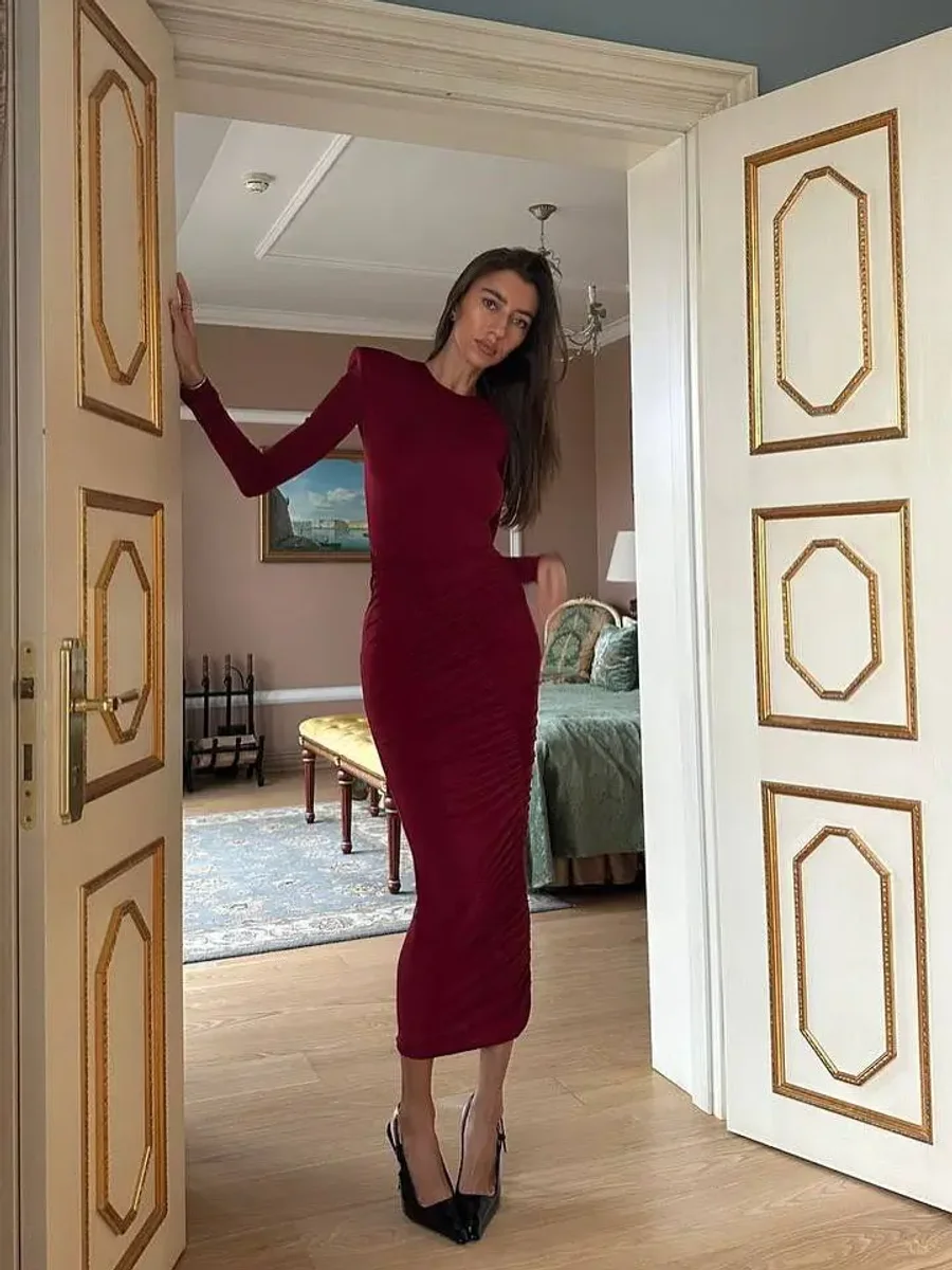 Платье Unique maxi, Бордовый