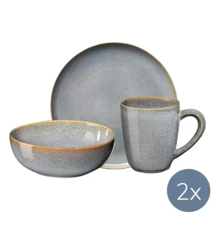 ASA - Набор для завтрака Saisons Denim на 2 персоны (6 предметов) / артикул   27141118 + 27303118 + 27061118  / GTIN