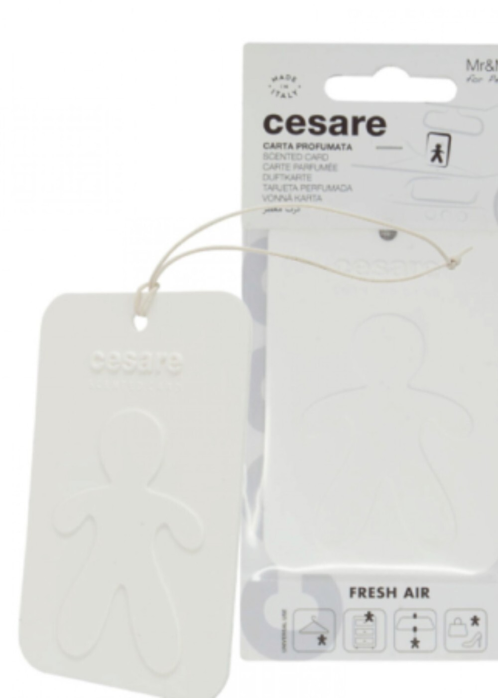 Mr&Mrs Fragrance Аромакарточка для автомобиля CESARE CARD белый FRESH AIR Свежий воздух