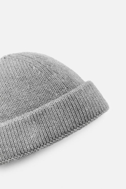 ZARA КОРОТКАЯ ШАПКА БИНИ, СЕРЫЙ