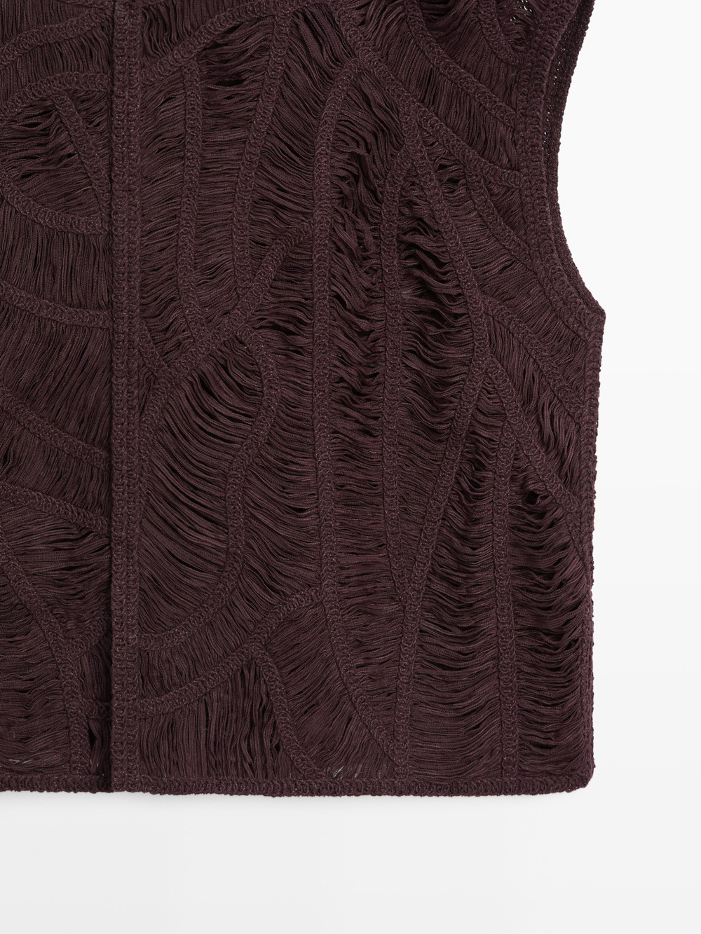 Massimo Dutti Вязаный жилет, баклажанный