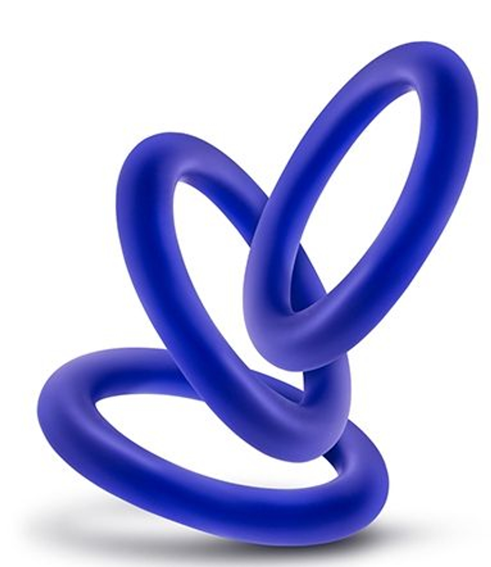 Набор из 3 синих эрекционных колец VS2 Pure Premium Silicone Cock Rings (Цвет: синий)