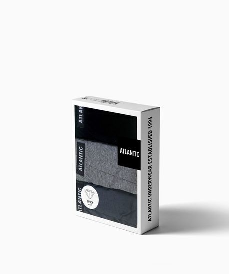 Мужские трусы (3шт) слипы спорт Atlantic 3BMP-322, черный+серый+графит