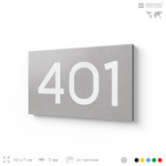 Номер на дверь 401, табличка на дверь для офиса, квартиры, кабинета, аудитории, склада, серая 120х70 мм, Айдентика Технолоджи