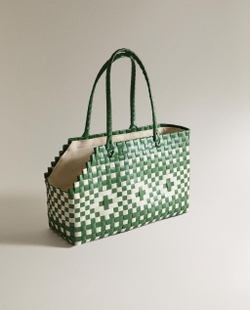 Сумка-переноска для питомца Zara Home, хлопок, зелёный, 1388/149