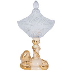 Сахарница стеклянная с крышкой Зарничка Свитти Айвори