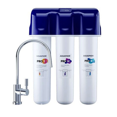 Фильтр для воды Аквафор, Кристалл ЭКО Н Pro, под мойку, 4 ступ, 212540