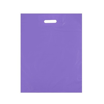 Фиолетовый полиэтиленовый пакет с вырубной ручкой 30*40+3см 70мкм