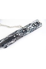 Кружевные поножи серебристые (Цвет: серебристый, черный)