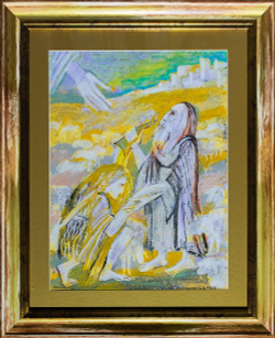 Гигошвили И. Иллюстрация к I и II Книгам Царств. Бумага, масляная пастель. 2020.