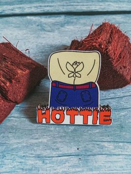 Значок деревянный (брошь)  Hottie. Fire Pin