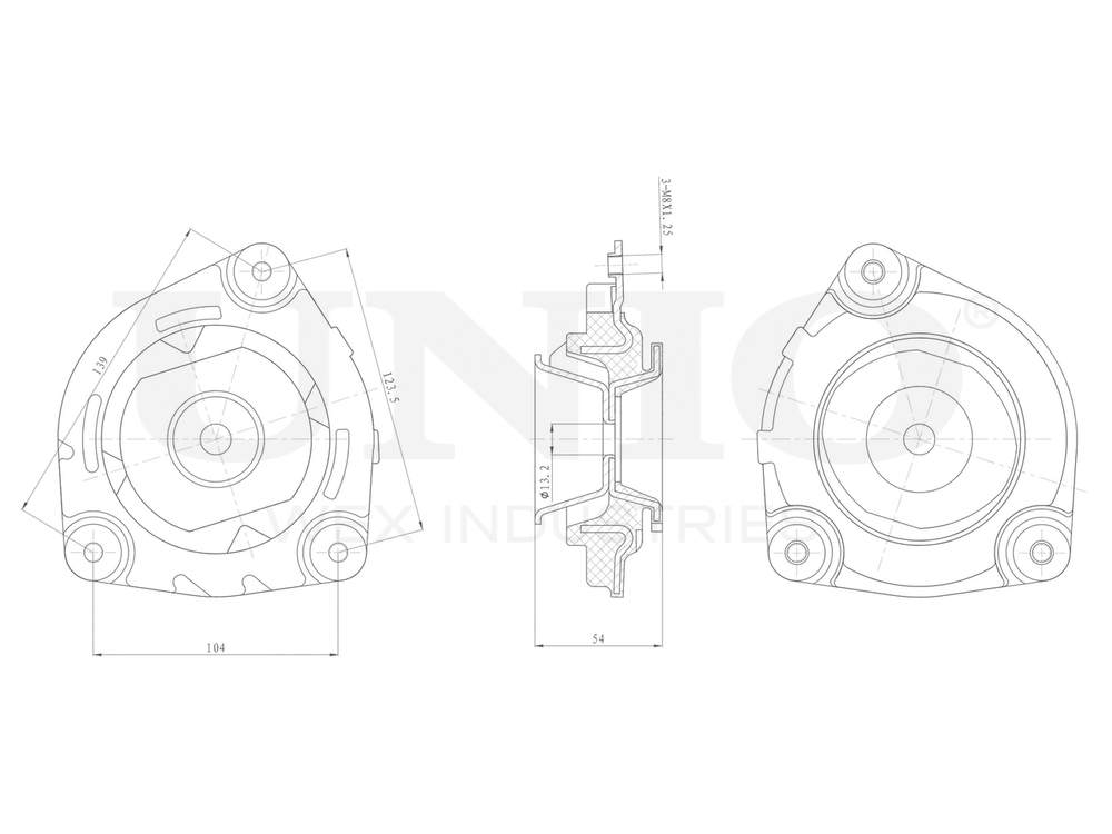 Опора амортизатора передняя левая UNIO RMP-13050