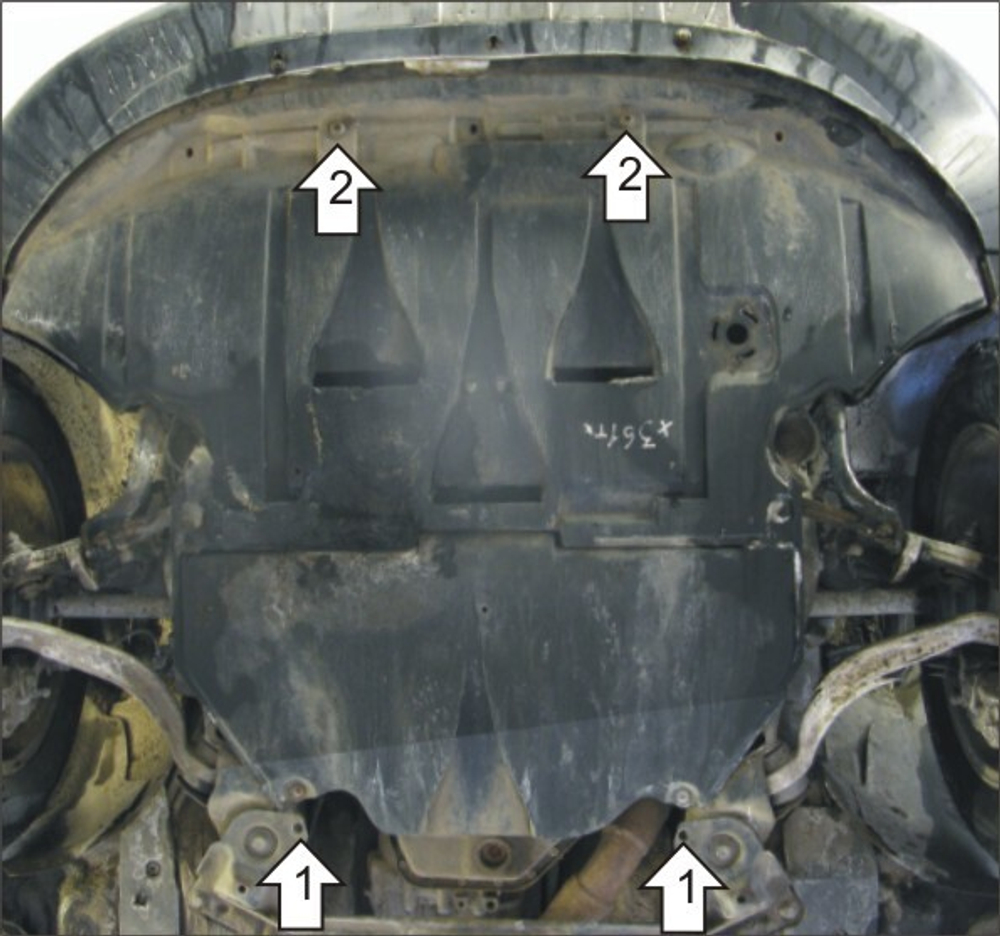 Защита картера Двигателя, КПП. 3 мм, Сталь. для Audi Allroad 2000-2005 MOTODOR.10103