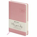 Ежедневник датированный 2022 А5 138x213 мм BRAUBERG "Imperial", под кожу, розовый, 112761