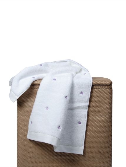 Махровое полотенце MICRO COTTON - МИКРО КОТТОН белый/сиреневый Maison Dor (Турция)