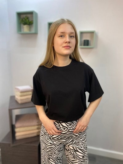 Футболка женская "001 К.Л" черный (ЮС)