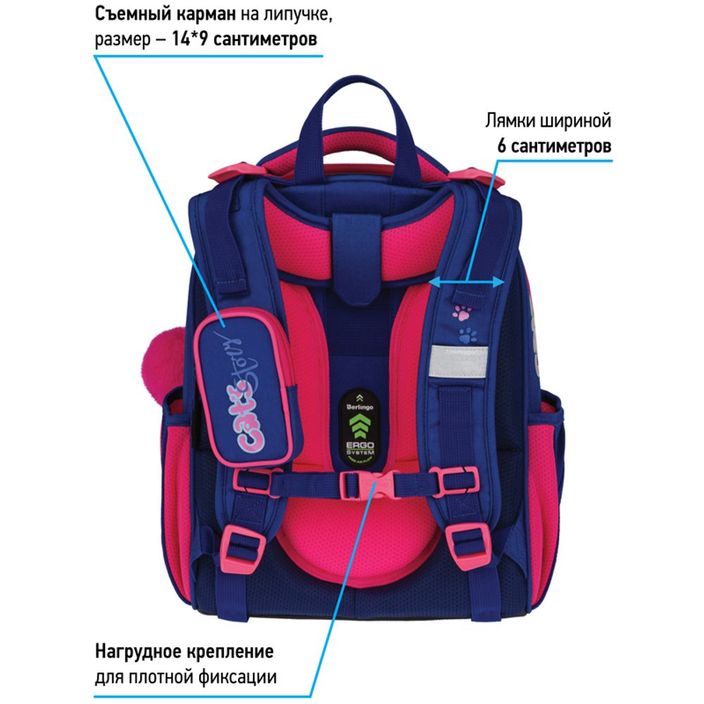 Ранец Berlingo Expert "Scary cat" 37*28*16см, 2 отделения, 2 кармана, анатомическая спинка