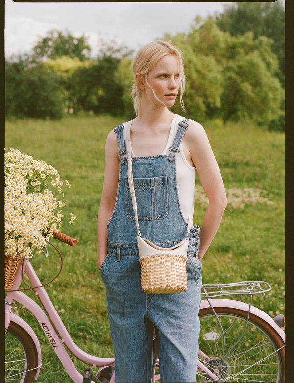 Сумка-корзинка JANE молочного цвета