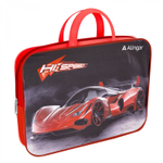 Папка с ручками 1 отделение, А4 260х340х80 мм, Alingar, ПВХ, ручки тесьма, дизайн с одной стороны, молния сверху, внутр. карман, "Красное авто"