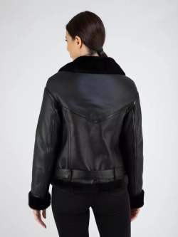 Дубленка зимняя натуральная короткая пилот авиатор